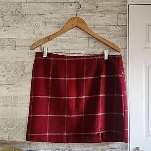 Lulu's Red Plaid Mini Skirt